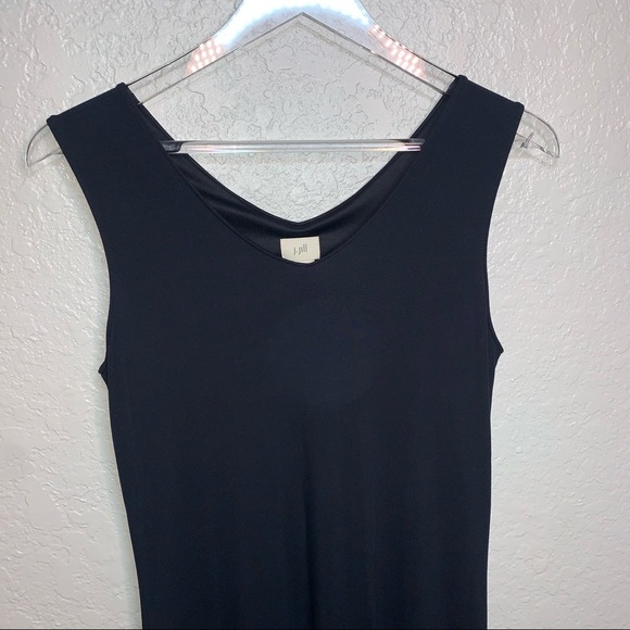 J.Jill Long Maxi Black Dress W/ Ruffle Hem Detail - Picture 3 of 7